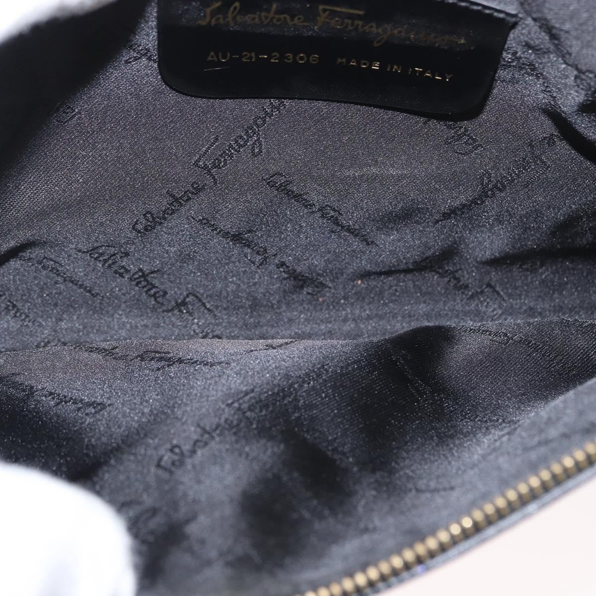 Salvatore Ferragamo Gancini Leather, Black, Leather, Crossbody Bag