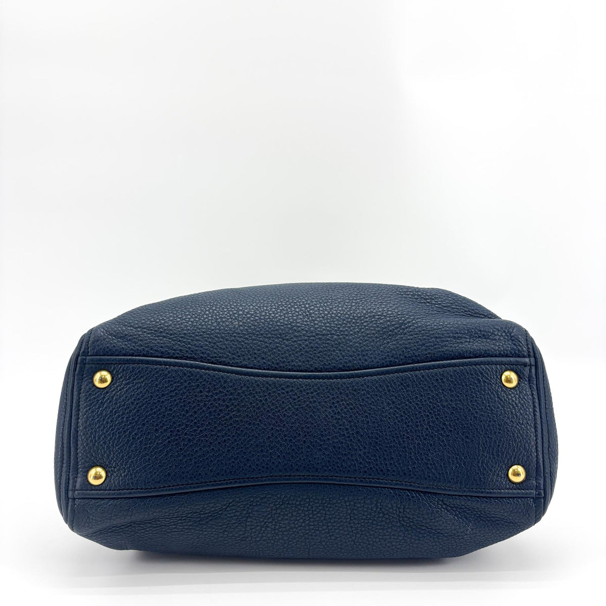 Miu Miu Phenix Convertible Leather, Navy, Leather, Tote Bag
