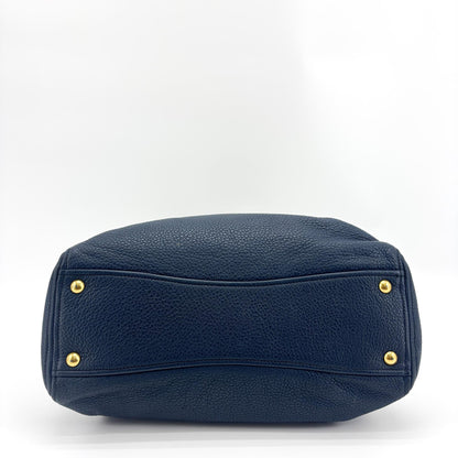 Miu Miu Phenix Convertible Leather, Navy, Leather, Tote Bag