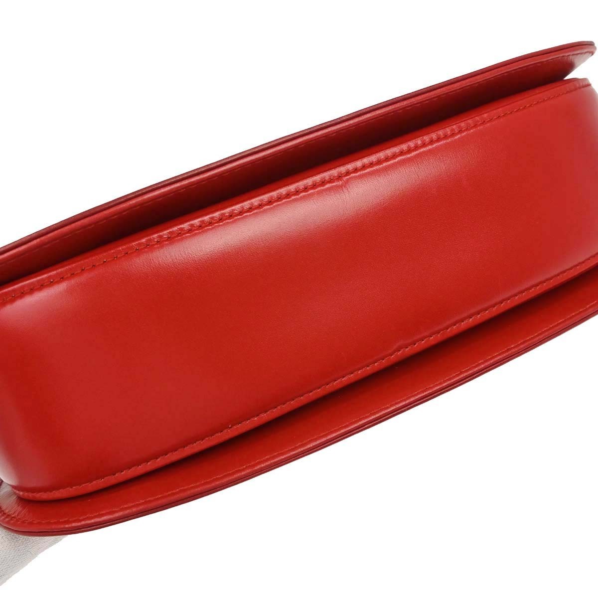 Gucci Vintage Convertible Bamboo Top Handle Leather, Red, Leather, Handbag
