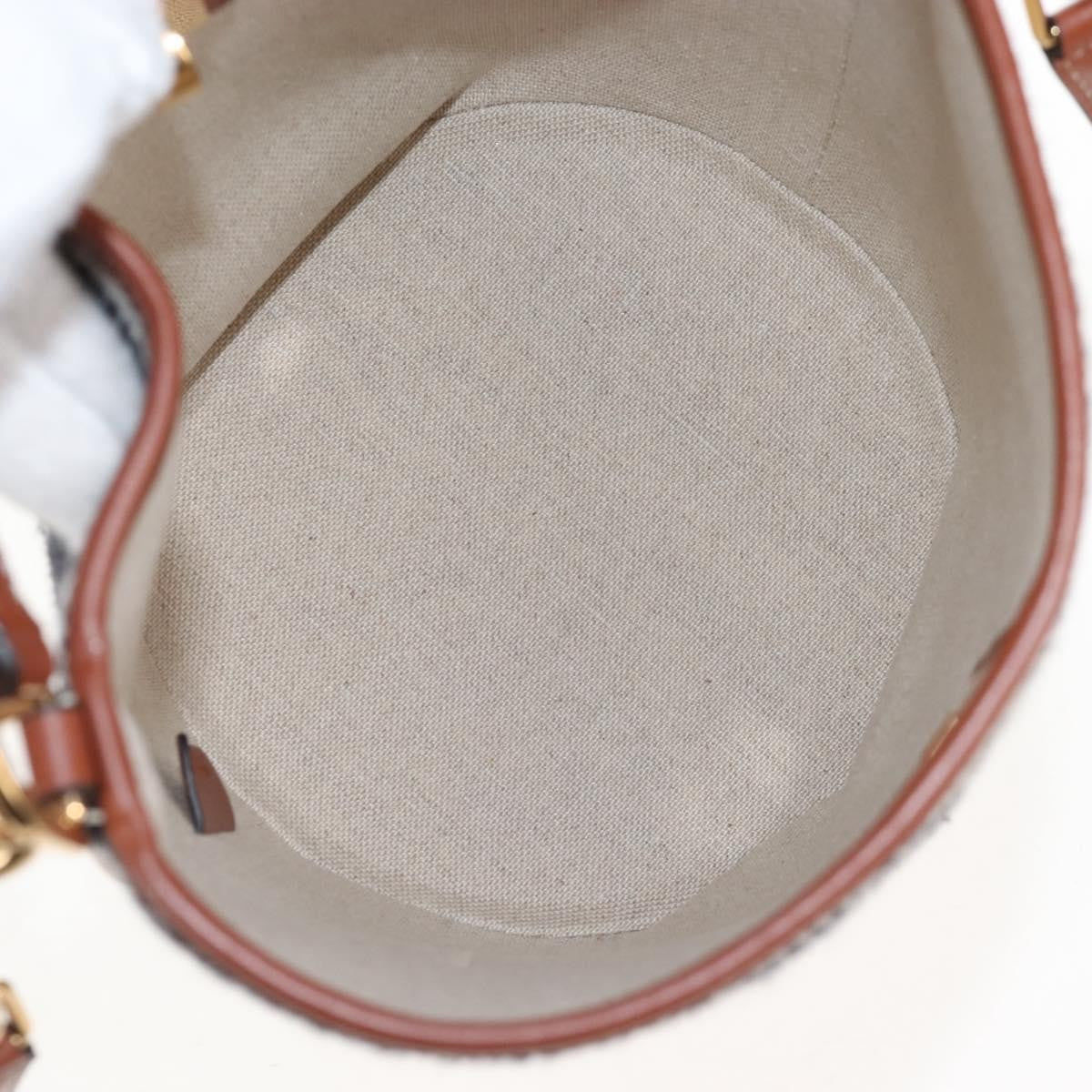Celine Bucket 16 Raffia, Beige, Canvas, Handbag
