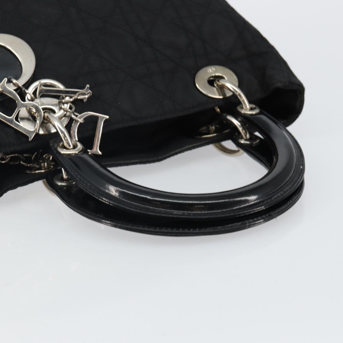 Christian Dior Vintage Lady Dior Bag Cannage Quilt Nylon, BLACK, NYLON, Handbag