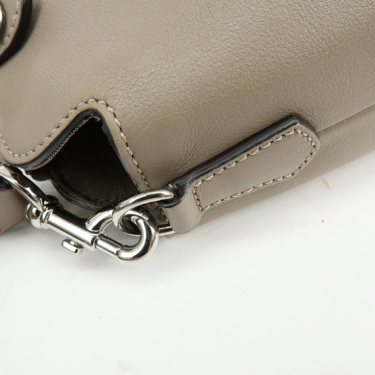 Fendi By The Way Satchel Leather, Beige, Leather, Handbag