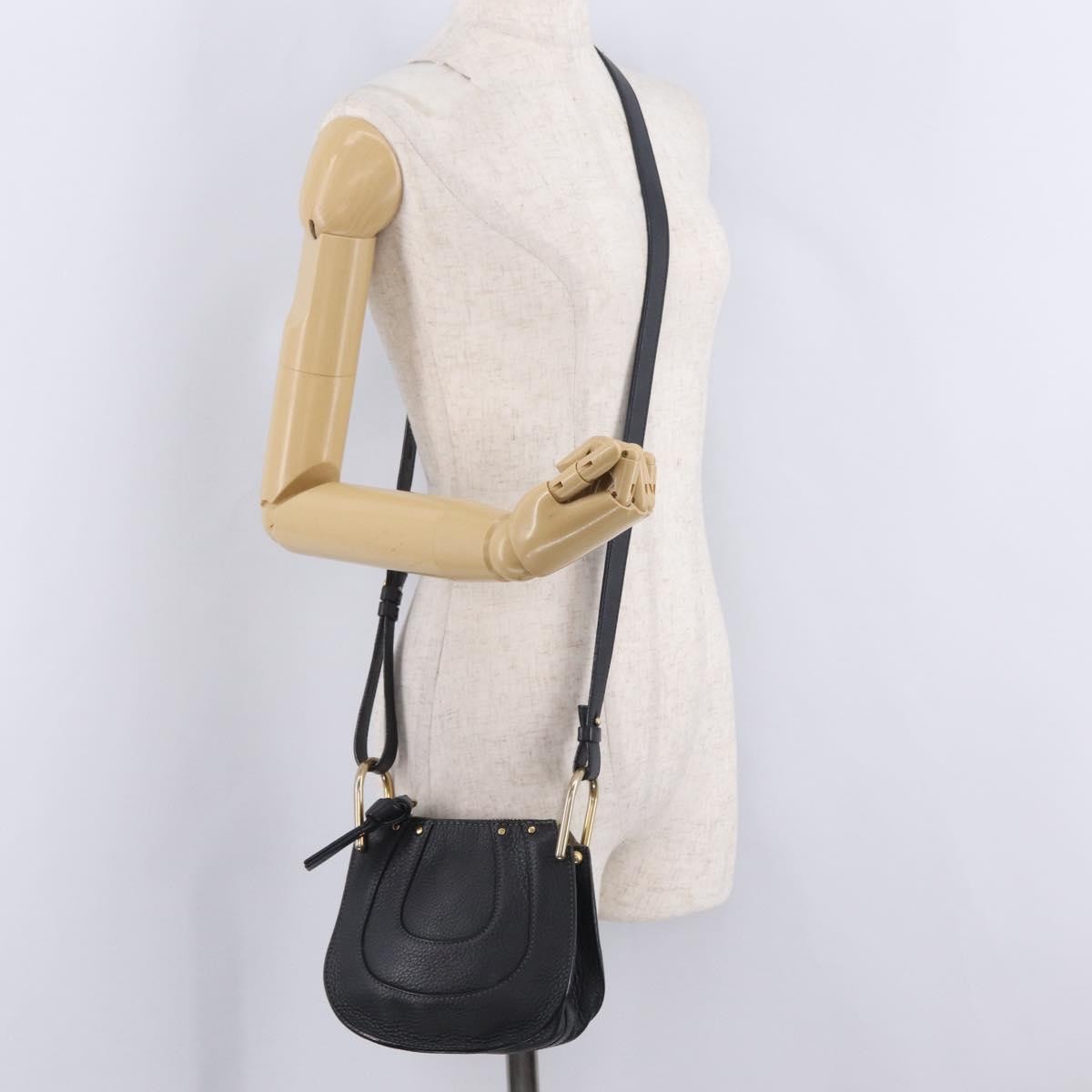 Chloe Hayley Hobo Leather, Black, Leather, Shoulder Bag