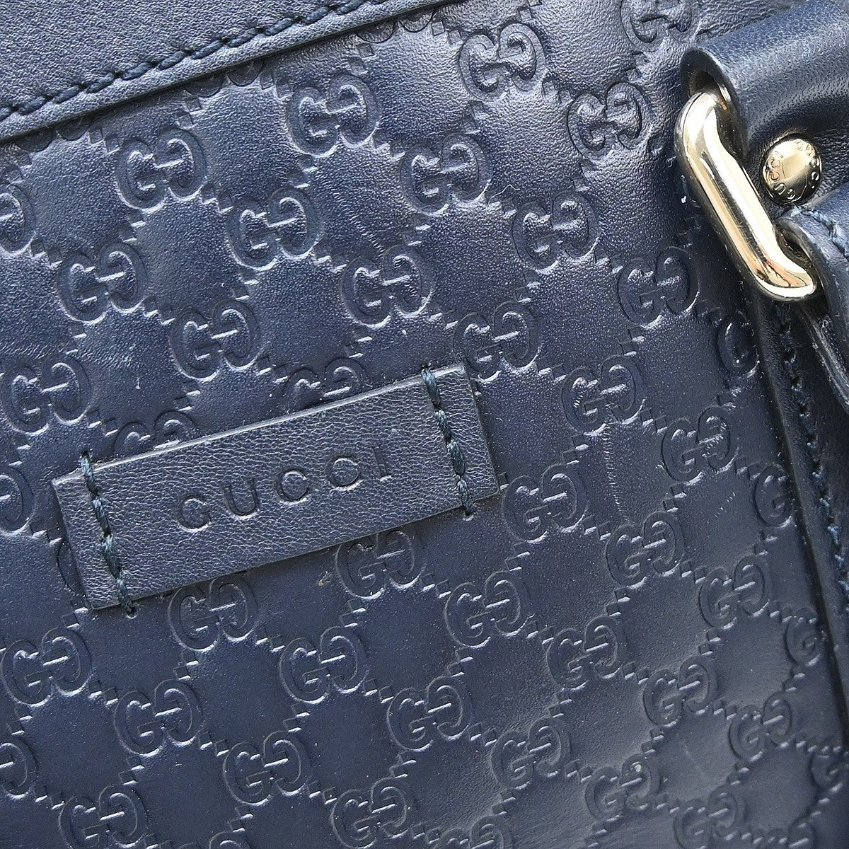 Gucci Convertible Dome Satchel Microguccissima Leather, Navy, Leather, Handbag