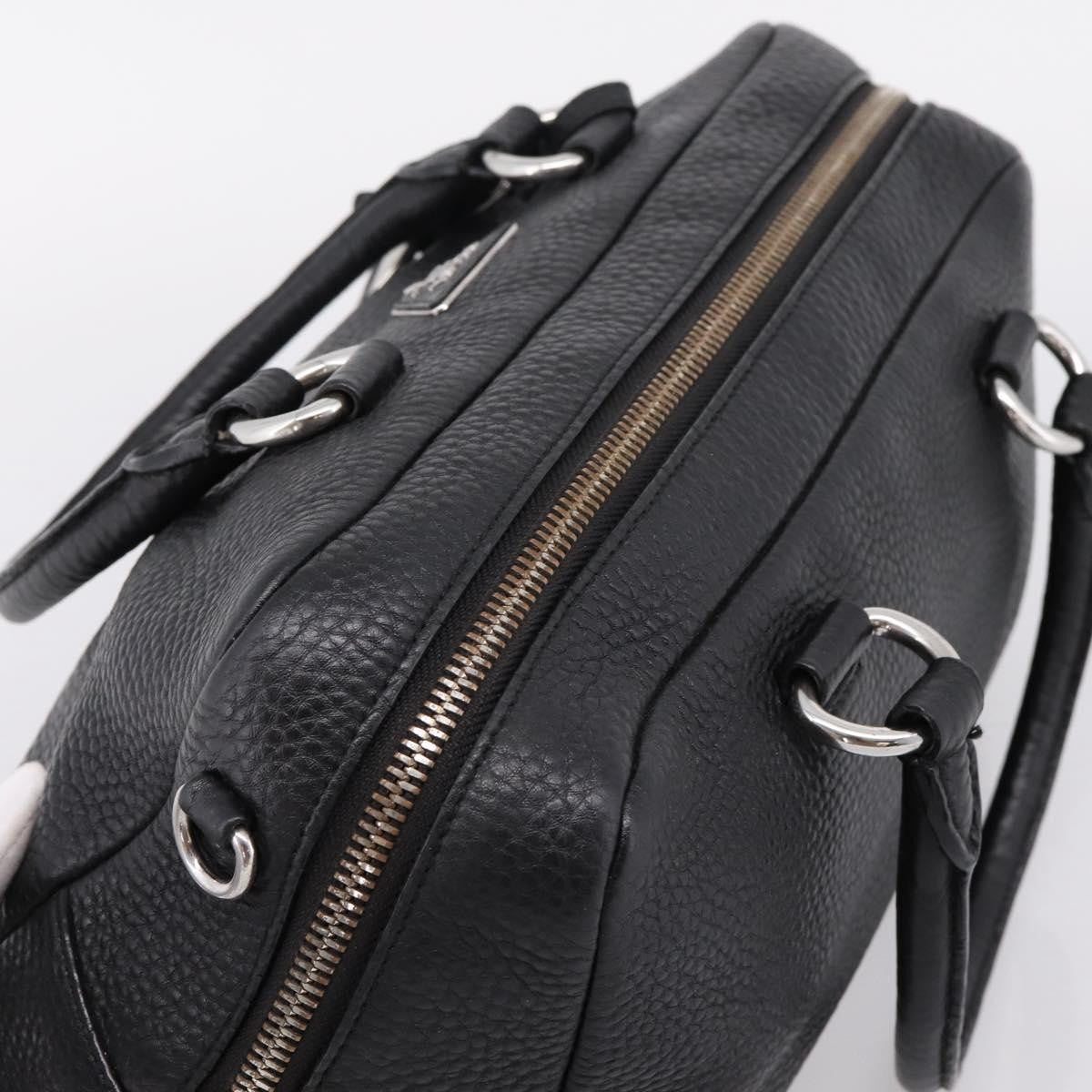 Prada Convertible Zip Satchel Vitello Daino, Black, Leather, Handbag