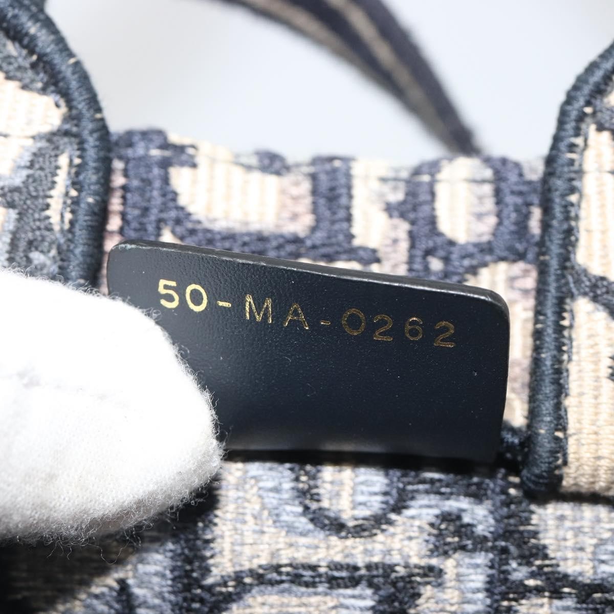 Christian Dior Book Tote Phone Oblique Canvas, Navy, Canvas, Tote Bag