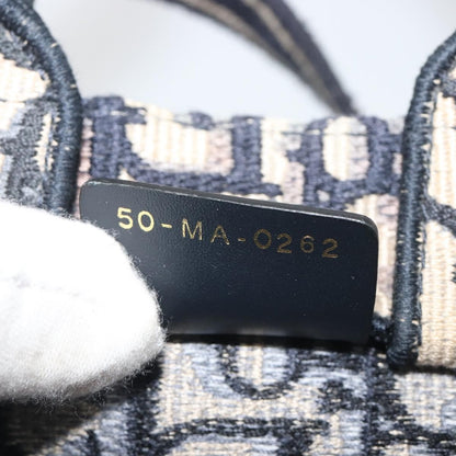 Christian Dior Book Tote Phone Oblique Canvas, Navy, Canvas, Tote Bag