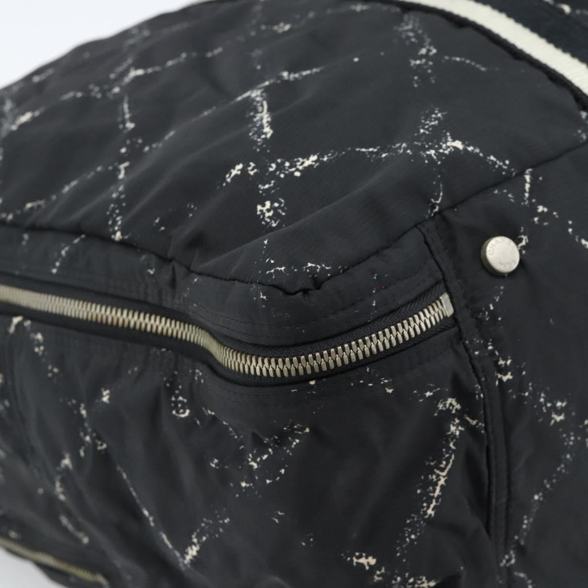 Chanel Travel Line Duffle Printed Nylon, Black, Nylon, Travel Bag