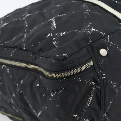 Chanel Travel Line Duffle Printed Nylon, Black, Nylon, Travel Bag
