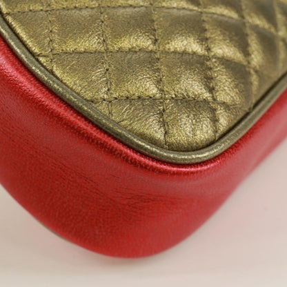 Gucci Trapuntata Camera Quilted Laminated Leather, Red, Leather, Shoulder Bag