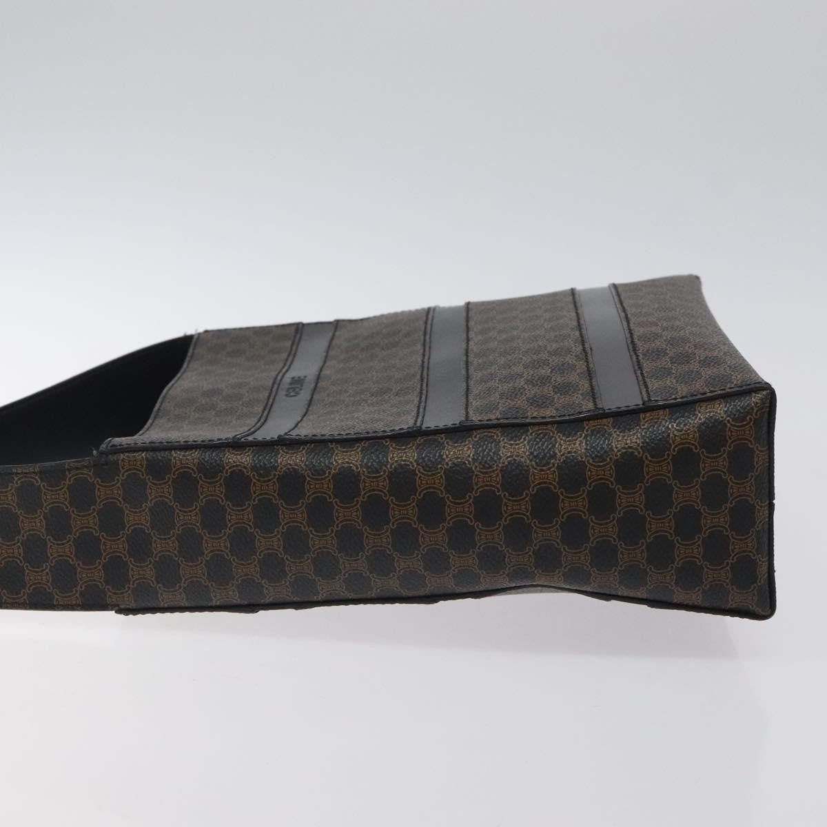 Celine Vintage Macadam Canvas and Leather, Black, Canvas, Shoulder Bag