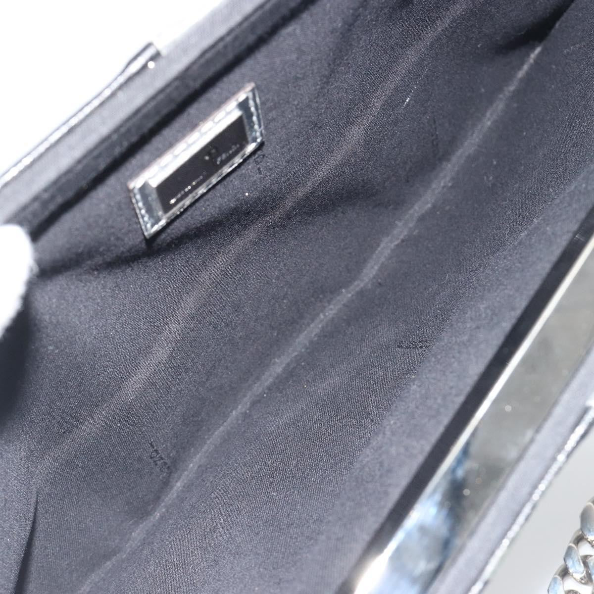 Fendi Grande Colorblock Clutch Leather, Silver, Leather, Clutch