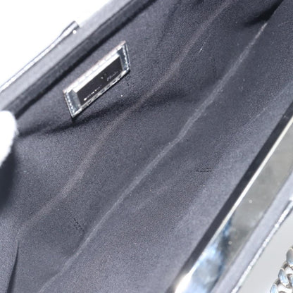 Fendi Grande Colorblock Clutch Leather, Silver, Leather, Clutch