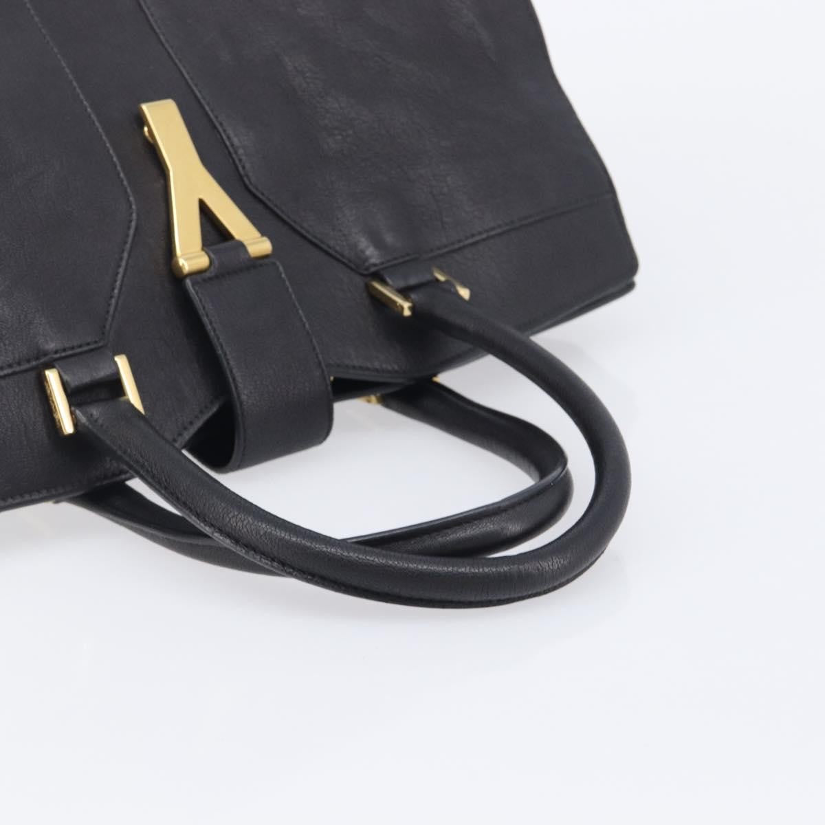 Saint Laurent Classic Y Cabas Leather, Black, Leather, Tote Bag