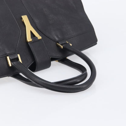 Saint Laurent Classic Y Cabas Leather, Black, Leather, Tote Bag