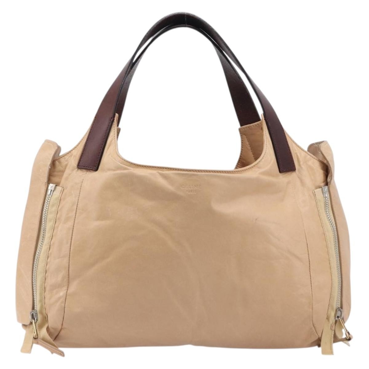 Celine Tote Leather, Beige, Leather, Tote Bag