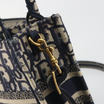 Christian Dior Book Tote Phone Oblique Canvas, Navy, Canvas, Tote Bag