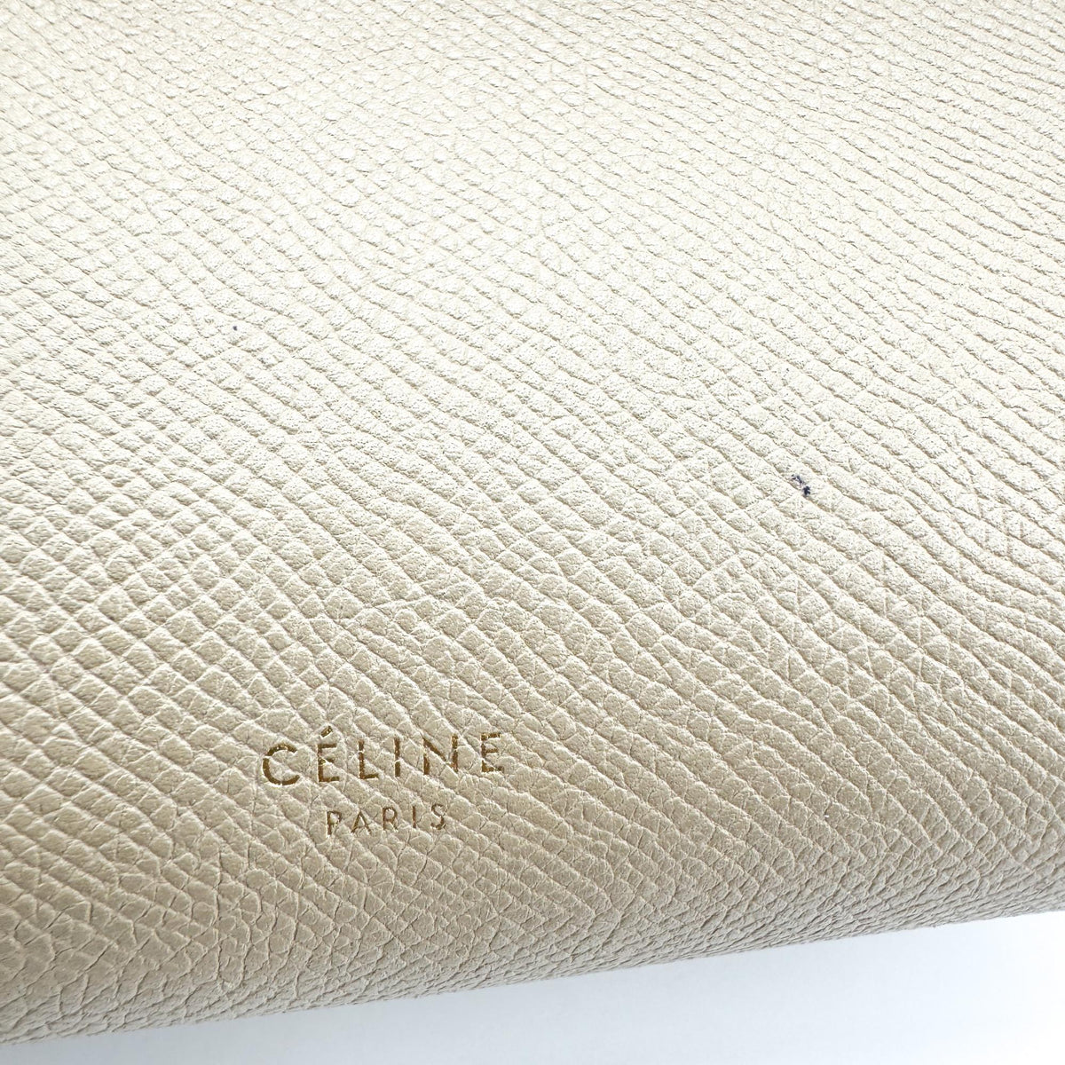 Celine Belt Calfskin, Beige, Leather, Handbag