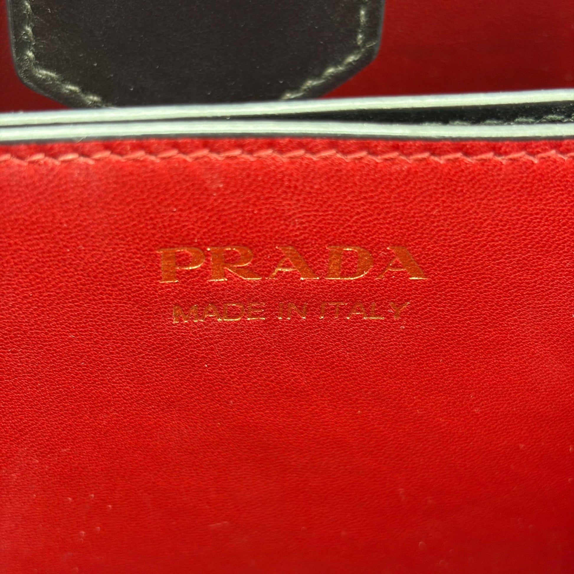Prada Panier Bucket Saffiano Leather, Black, Leather, Handbag