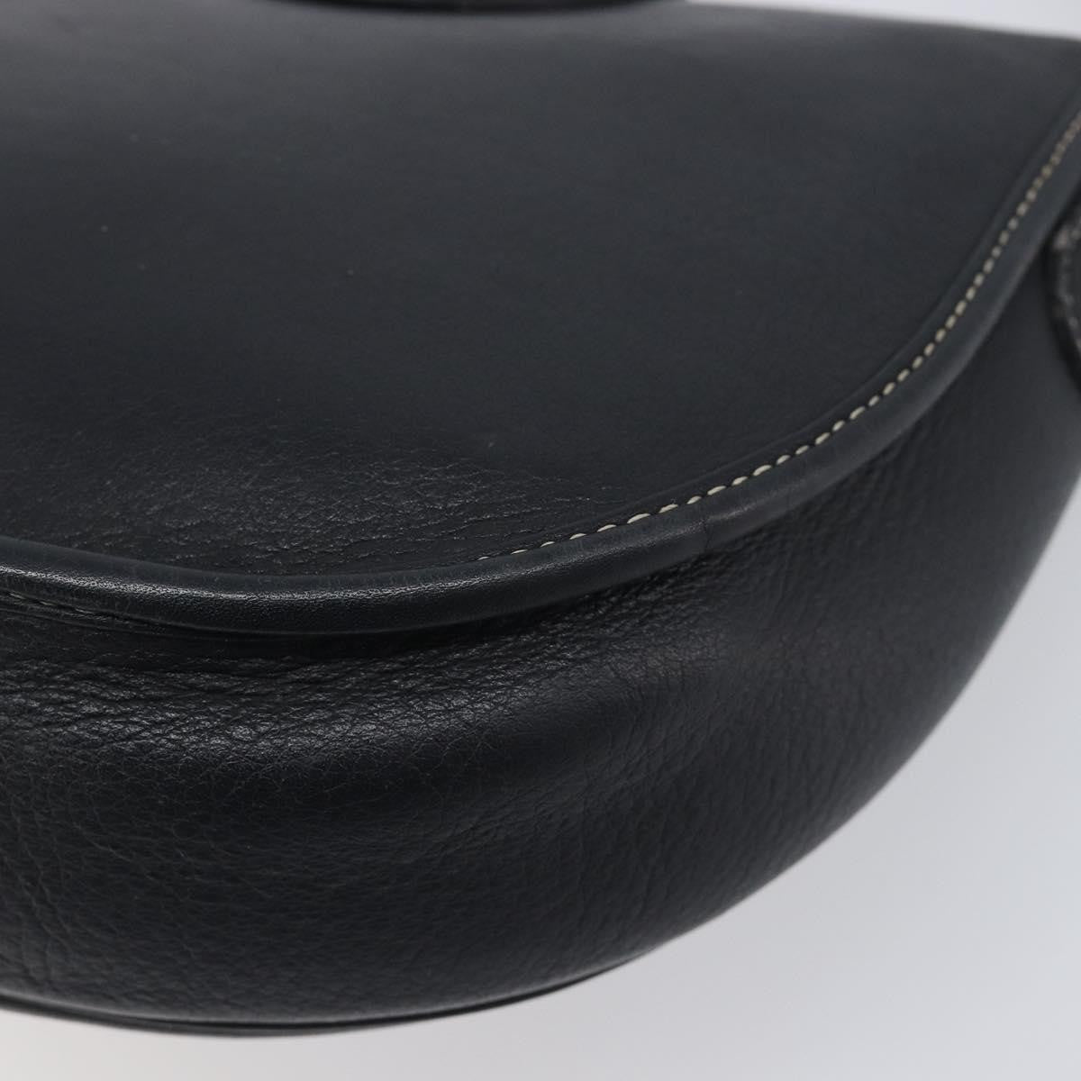 Christian Dior Vintage CD Logo Leather, Navy, Leather, Shoulder Bag