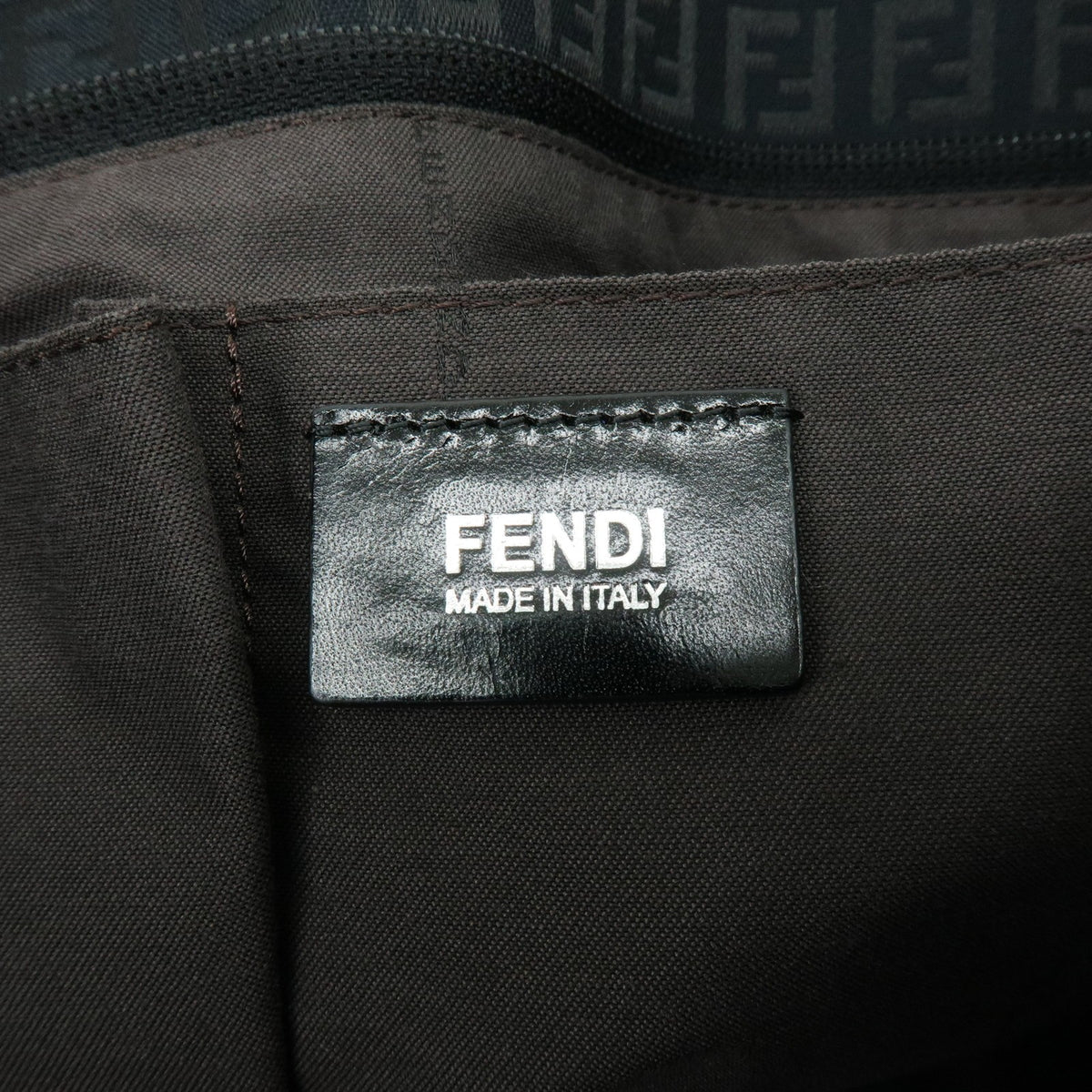 Fendi Superstar Zucchino Canvas, Black, Canvas, Tote Bag