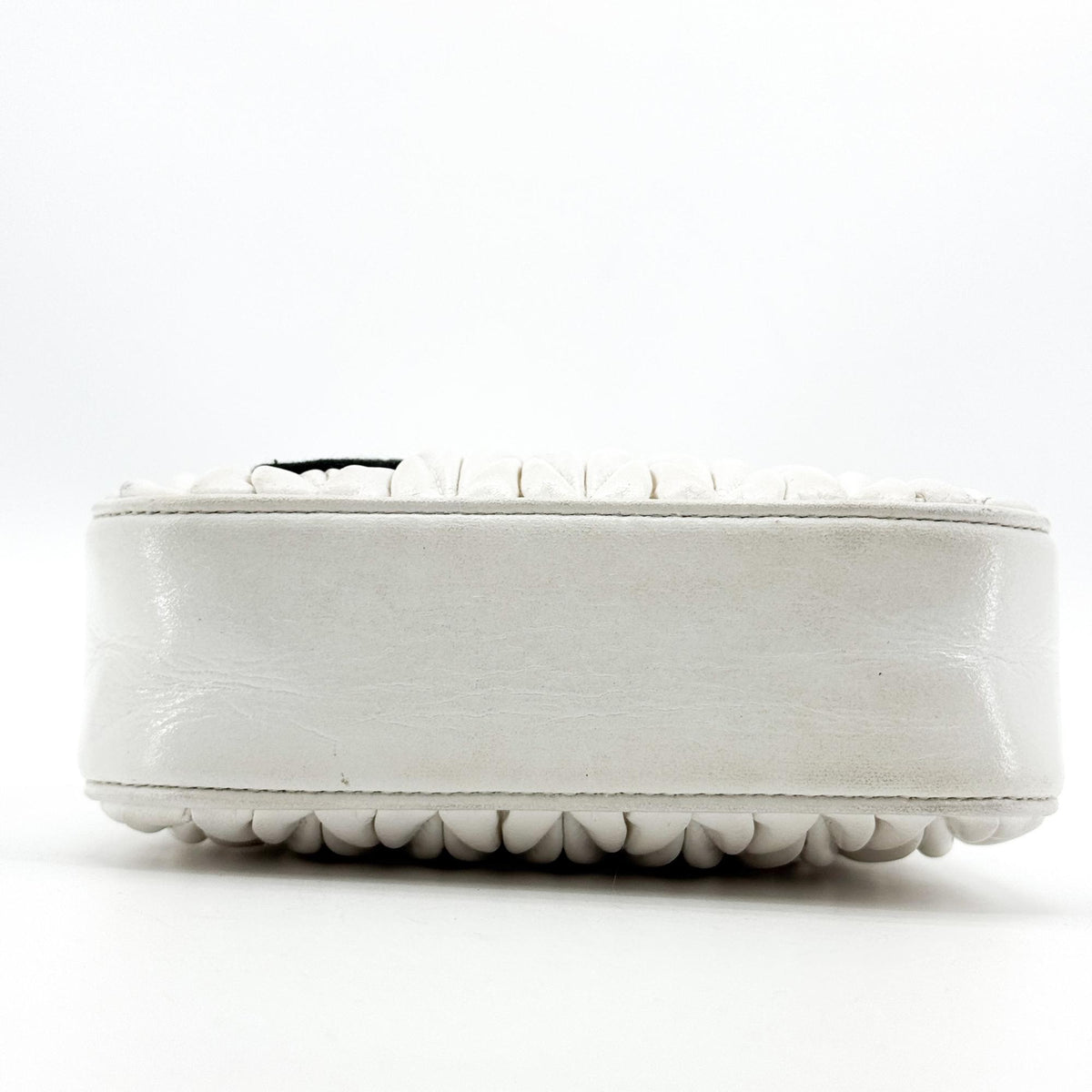 Miu Miu Matelassé Nappa Leather Top Handle Bag Leather, White, Leather, Clutch