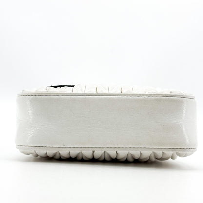 Miu Miu Matelassé Nappa Leather Top Handle Bag Leather, White, Leather, Clutch