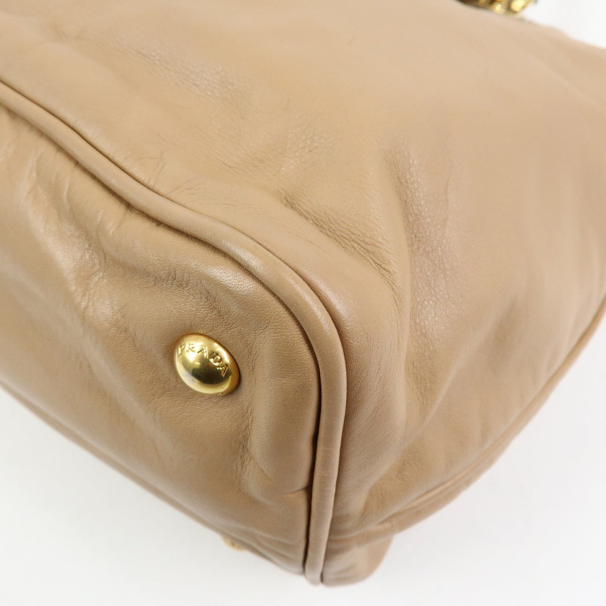 Prada Convertible Shopper Soft Calf, Brown, Leather, Tote Bag
