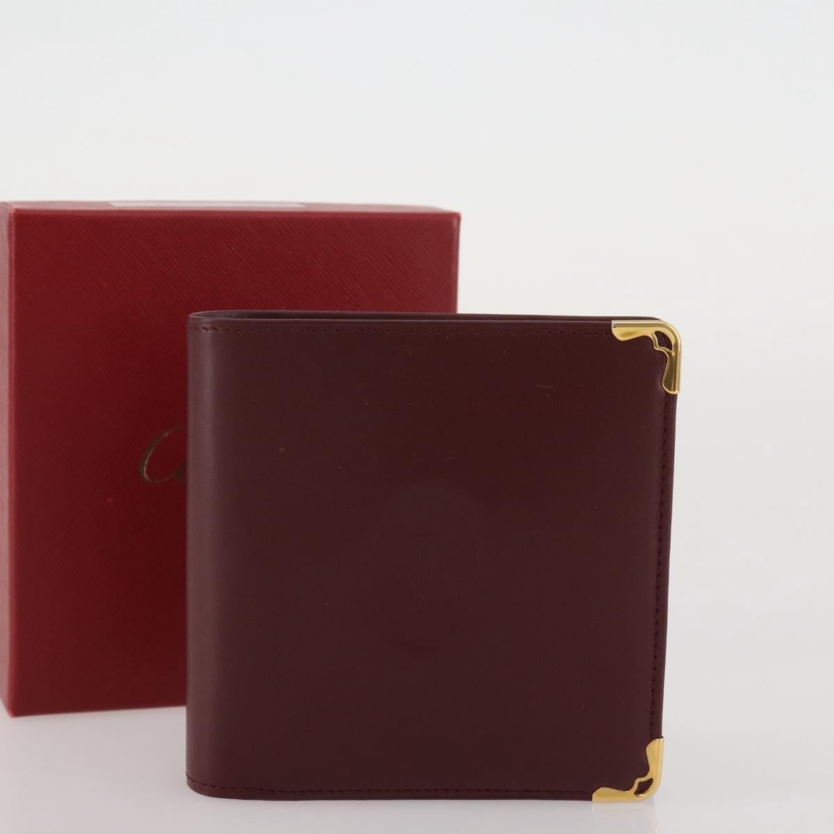 Cartier Coin Purse Must de Cartier Leather, Burgundy, Leather, Wallet