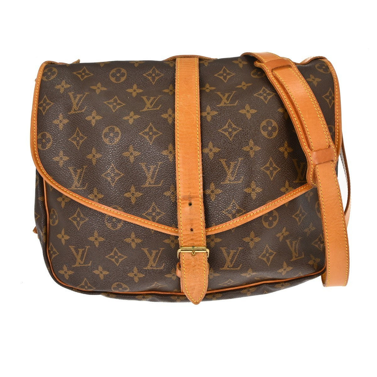 Louis Vuitton Saumur Monogram, Brown, Canvas, Shoulder Bag