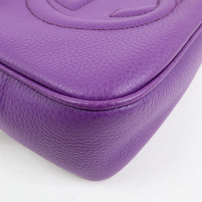 Gucci Soho Disco Leather, Purple, Leather, Crossbody Bag