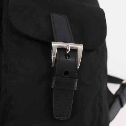 Prada Double Pocket Backpack Chain Re-Nylon, Black, Nylon, Shoulder Bag