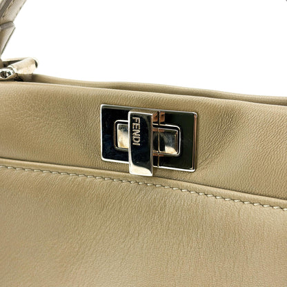Fendi Peekaboo Ombre Leather, Beige, Leather, Handbag