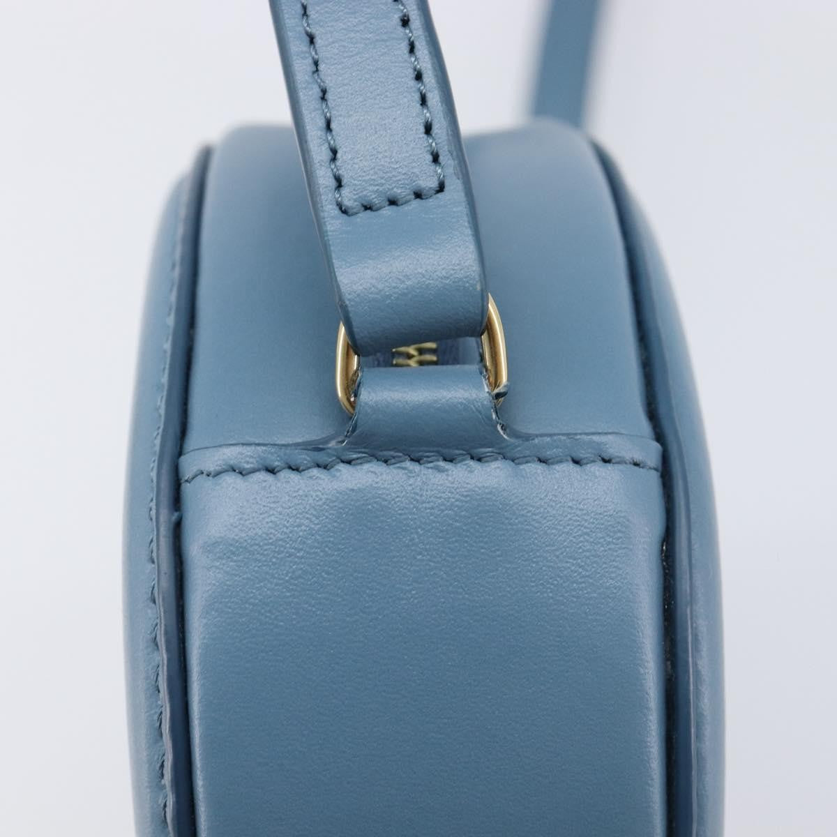 Celine Triomphe Oval Leather, Blue, Leather, Crossbody Bag