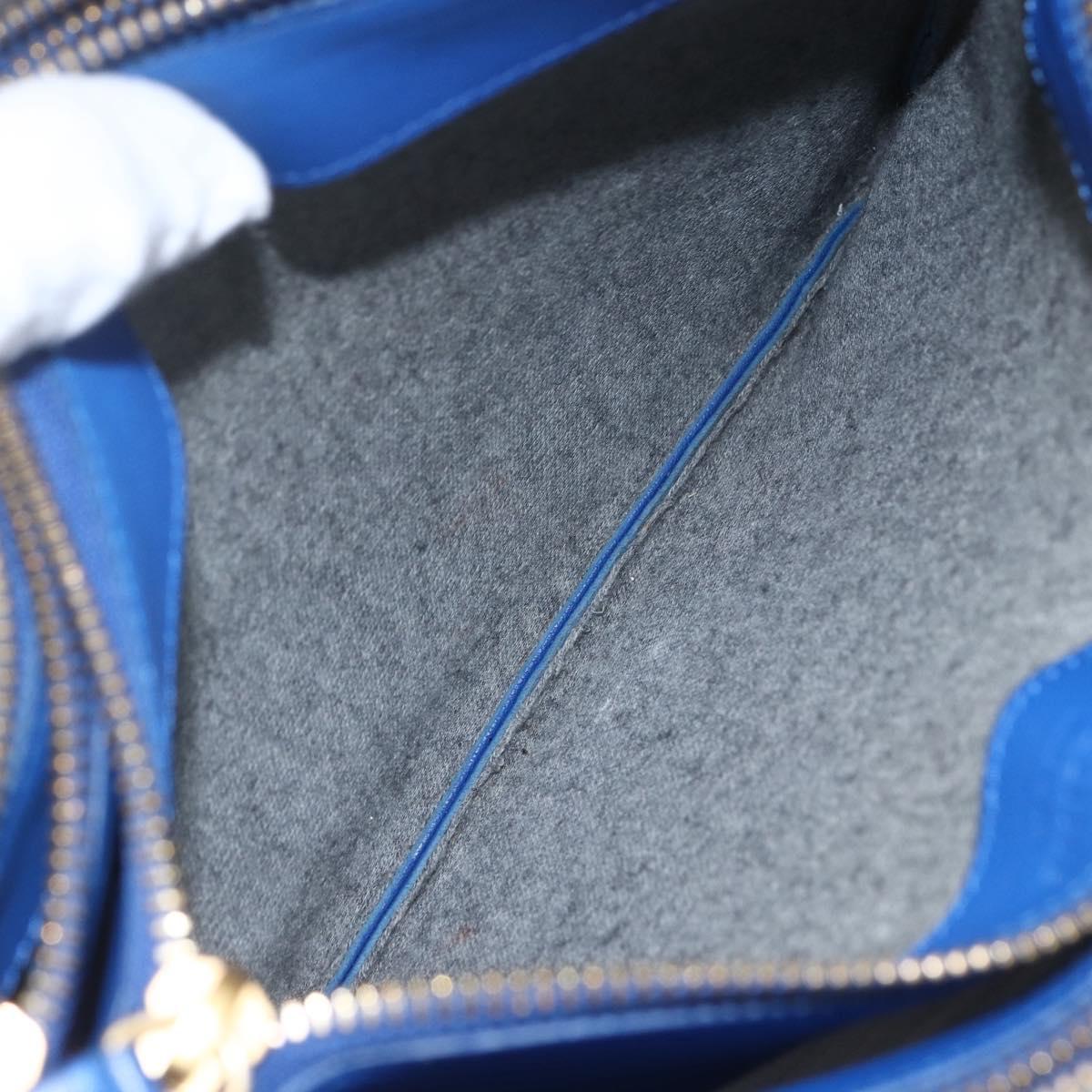 Celine Trio Crossbody Bag Leather, BLUE, LEATHER, Shoulder bag