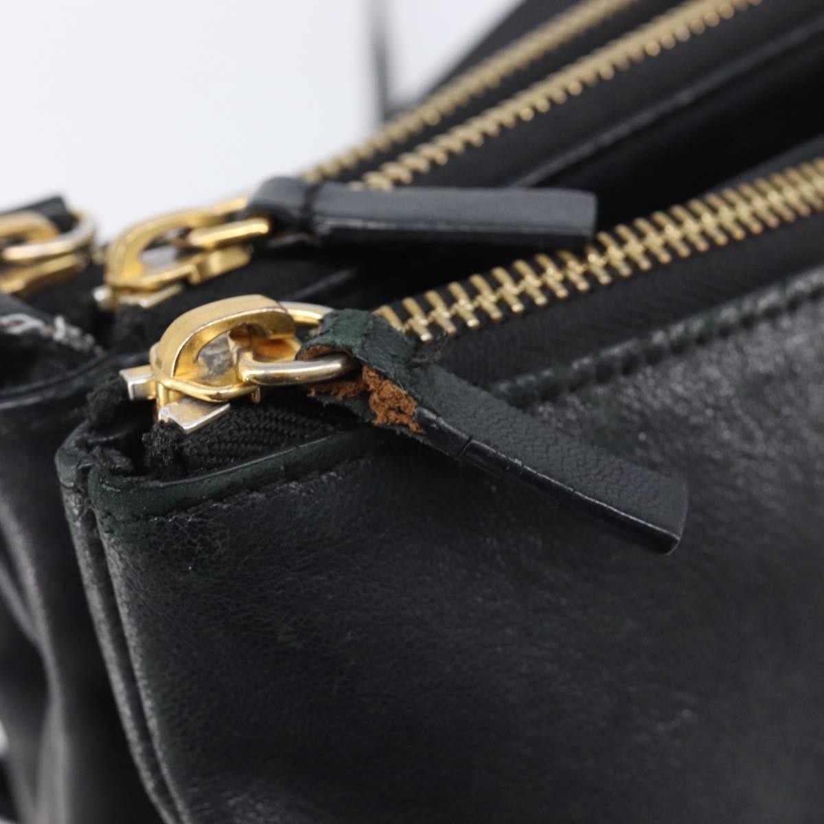Celine Trio Leather, Black, Leather, Crossbody Bag