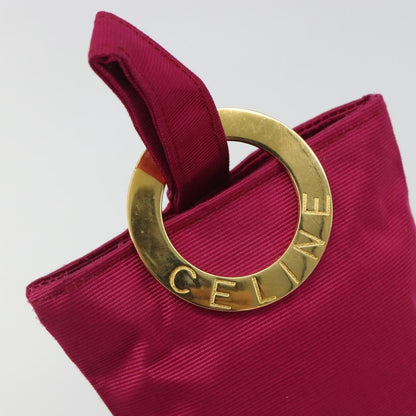 Celine Circle Logo Pouch Nylon, Pink, Nylon, Clutch