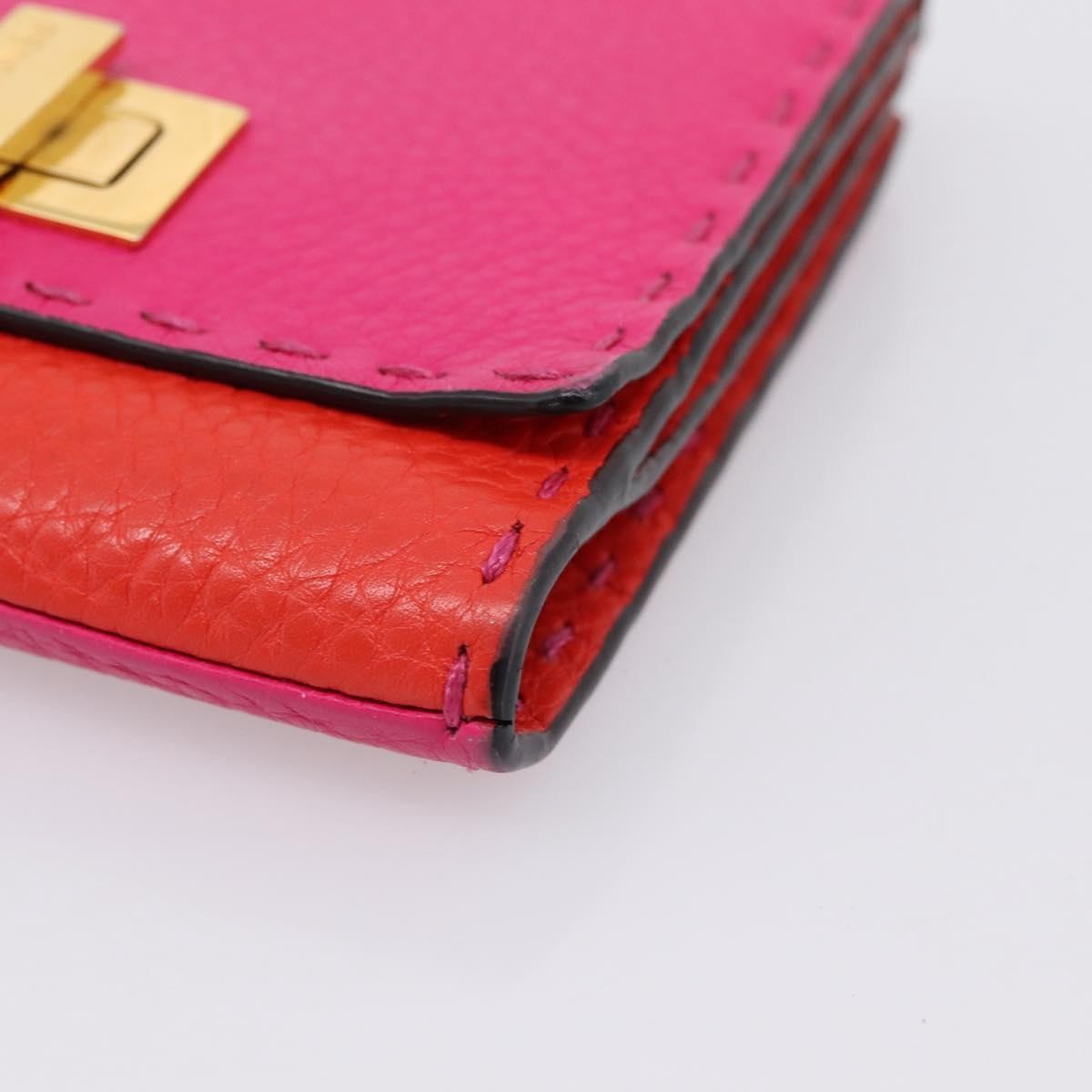 Fendi Selleria Peekaboo Leather, Pink, Leather, Wallet