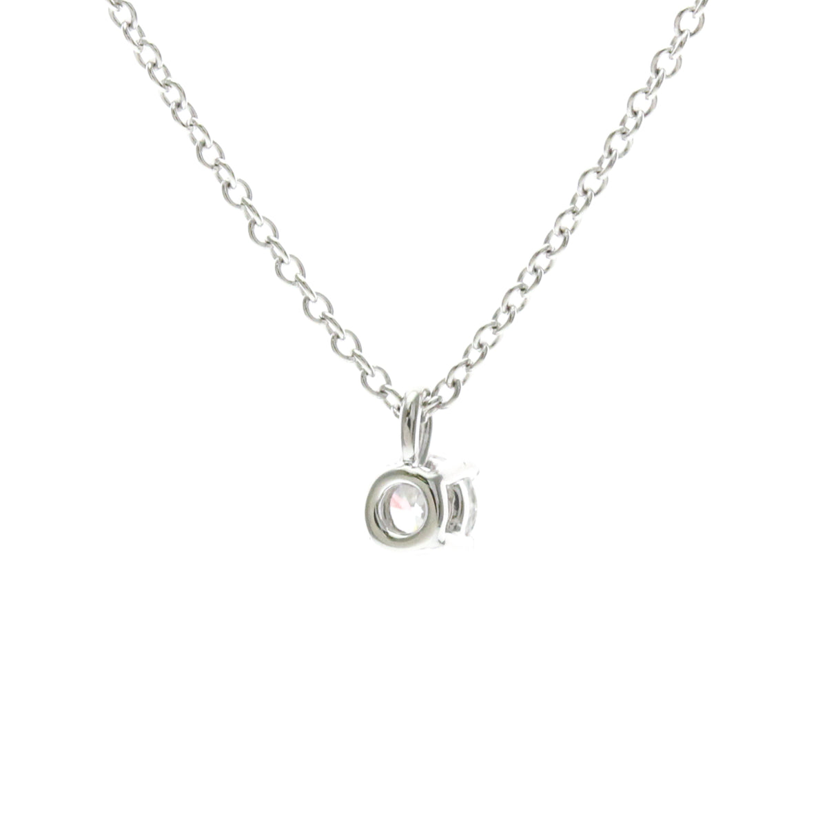 Tiffany & Co. Solitaire Pendant Platinum with Emerald Cut Diamond, Silver, Platinum, Necklace