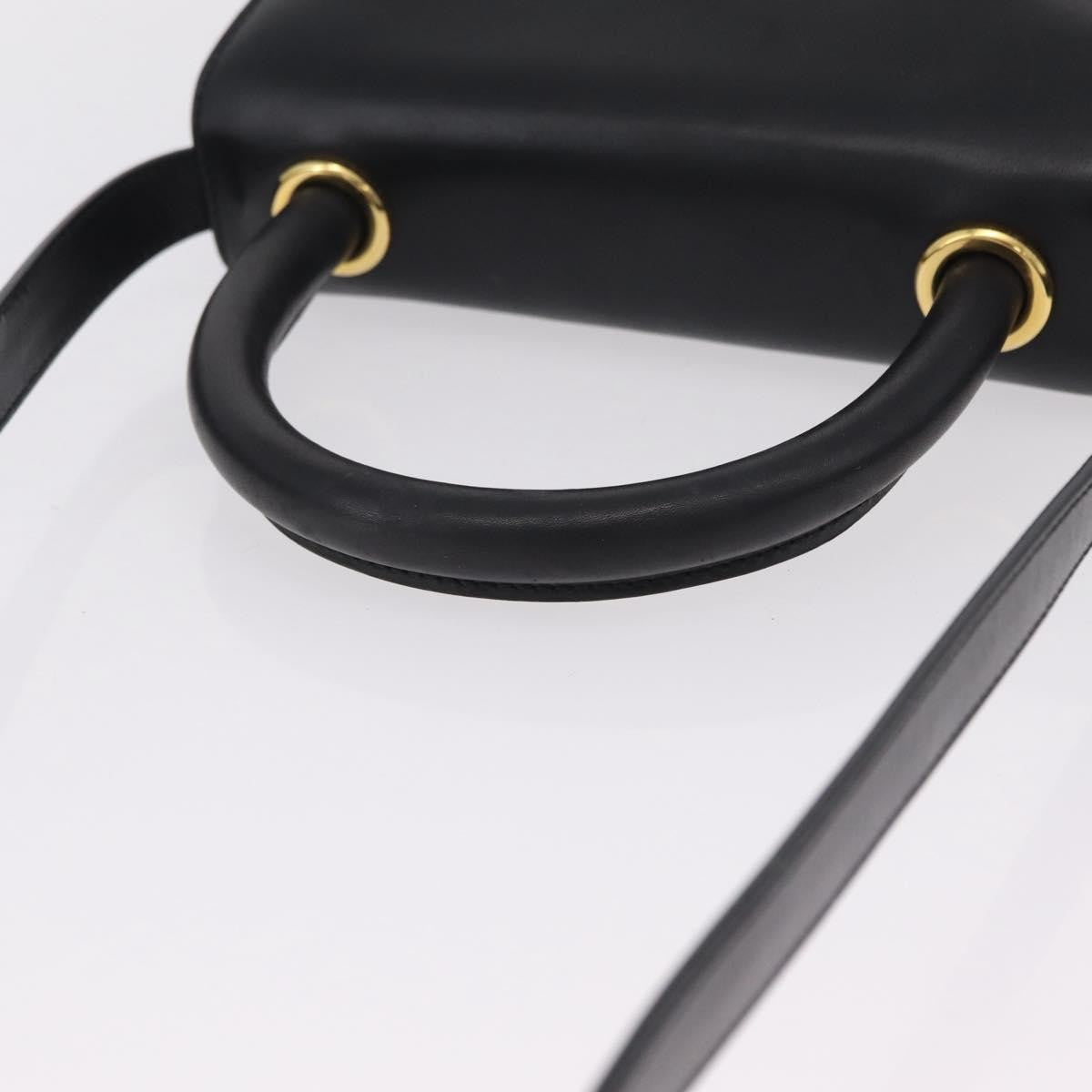 Salvatore Ferragamo Vintage Flap Lock Studded Leather, Black, Leather, Handbag