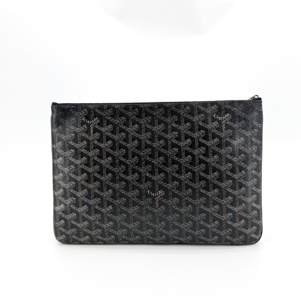 Goyard Senat Zip Coated Canvas, Black, Canvas, Clutch