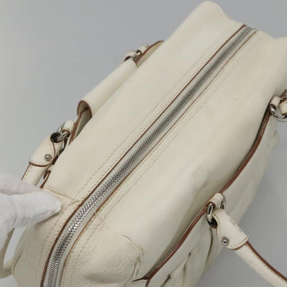 Salvatore Ferragamo Gancini Buckle Leather, White, Leather, Shoulder Bag