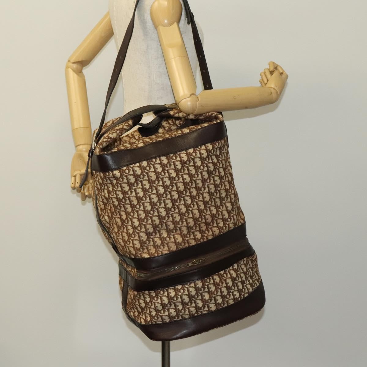 Christian Dior Vintage Trotter Street Chic Pocket Hobo Diorissimo Canvas, Brown, Canvas, Shoulder Bag