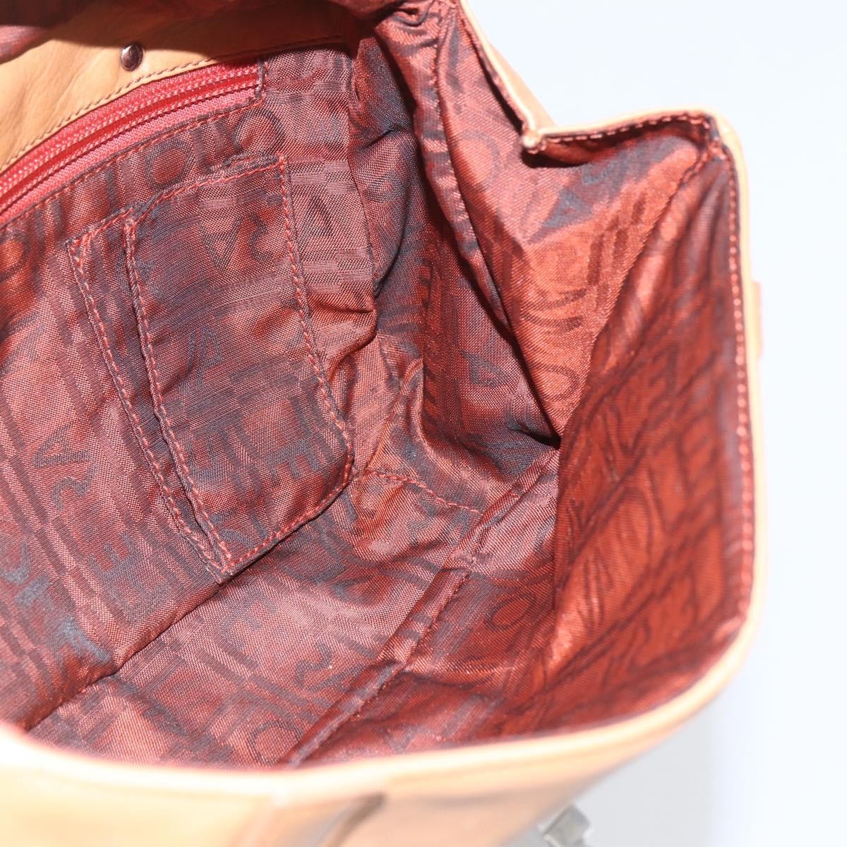 Salvatore Ferragamo Gancini Leather, Brown, Leather, Shoulder Bag