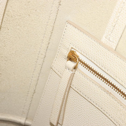 Celine Vertical Bi-Cabas Tote Leather, Beige, Leather, Tote Bag
