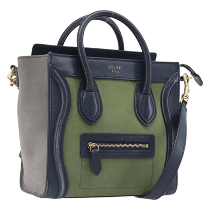 Celine Luggage Smooth Leather, Navy, Leather, Handbag