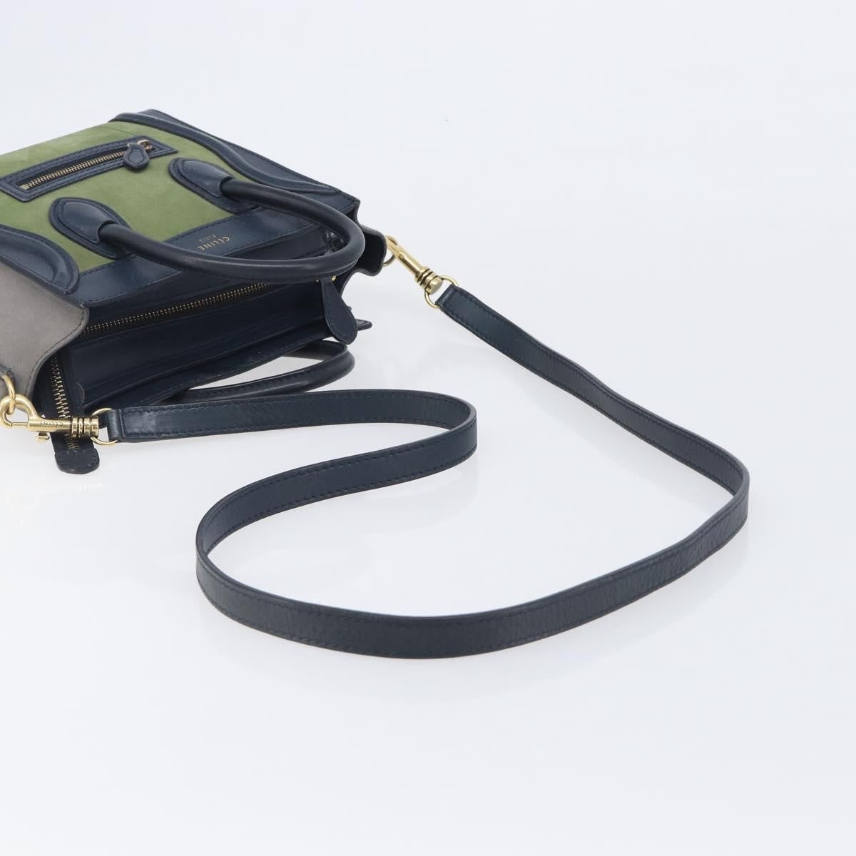 Celine Luggage Smooth Leather, Navy, Leather, Handbag