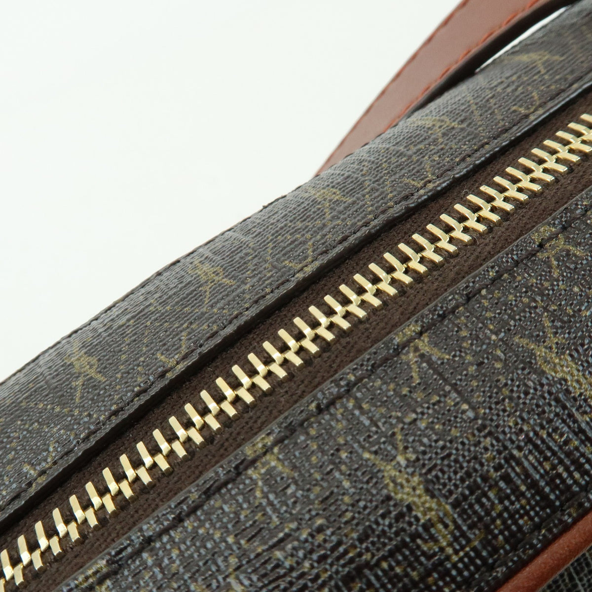 Saint Laurent Le Monogramme Camera Monogram All Over Coated Canvas and Leather, Brown, Canvas, Handbag
