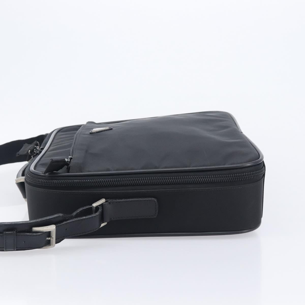 Prada Briefcase Tessuto and Saffiano Leather, Black, Nylon, Briefcase